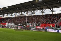 1. BL - Saison 2016/2017 - FC Ingolstadt 04 - FC Augsburg - Fans - Fankurve - choreo - Fahnen - Foto: Meyer Jürgen