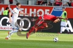 1. BL - Saison 2016/2017 - FC Ingolstadt 04 - TSG 1899 Hoffenheim - Lezano Farina,Dario (#37 FCI) stolpert - Foto: Meyer Jürgen