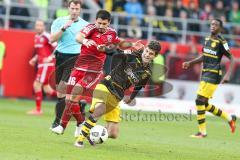 1. BL - Saison 2016/2017 - FC Ingolstadt 04 - Borussia Dortmund - Almog Cohen (#36 FCI) - Pulisic Christian #22 Dortmund - Foto: Meyer Jürgen