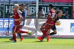 1. BL - Saison 2016/2017 - FC Ingolstadt 04 - Hertha BSC - Ørjan Nyland (#26 FCI) - Marvin Matip (#34 FCI) - Foto: Meyer Jürgen