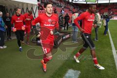 1. BL - Saison 2016/2017 - FC Ingolstadt 04 - FC Augsburg - Mathew Leckie (#7 FCI) beim einlaufen zum warm machen - Foto: Meyer Jürgen