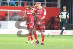 1. BL - Saison 2016/2017 - FC Ingolstadt 04 - FC Augsburg - Enttäuschung bei Sonny Kittel (#21 FCI) - Roger de Oliveira Bernardo (#8 FCI) - Foto: Meyer Jürgen