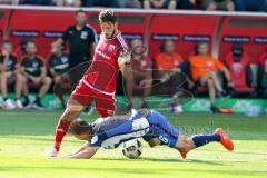 1. BL - Saison 2016/2017 - FC Ingolstadt 04 - Hertha BSC - Mathew Leckie (#7 FCI) - Vladimir Darida (#6 Hertha) - Foto: Meyer Jürgen