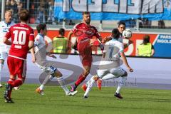 1. BL - Saison 2016/2017 - FC Ingolstadt 04 - TSG 1899 Hoffenheim - Lukas Hinterseer (#16 FCI) - Rupp Lukas weiss #7 Hoffenheim - Foto: Meyer Jürgen