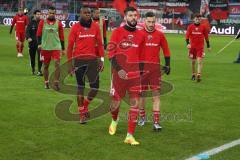 1. BL - Saison 2016/2017 - FC Ingolstadt 04 - VFL Wolfsburg - Anthony Jung (#3 FCI) - Roger de Oliveira Bernardo (#8 FCI) - Mathew Leckie (#7 FCI) - Foto: Meyer Jürgen