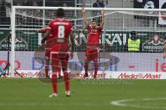 1. BL - Saison 2016/2017 - FC Ingolstadt 04 - FC Augsburg - Lukas Hinterseer (#16 FCI) unzufrieden mit der Schiedsrichterentscheidung - Foto: Meyer Jürgen