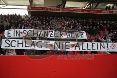 1. BL - Saison 2016/2017 - FC Ingolstadt 04 - FC Augsburg - Fans - Fankurve - choreo - Fahnen - Foto: Meyer Jürgen