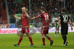 1. Bundesliga - Fußball - FC Ingolstadt 04 - FC Augsburg - rote Karte Tobias Levels (28, FCI) ärgert sich, Pascal Groß (10, FCI)