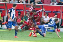 1. BL - Saison 2016/2017 - FC Ingolstadt 04 - Hertha BSC - Marcel Tisserand (#32 FCI) - Roger de Oliveira Bernardo (#8 FCI) - Mitchel Weiser (#23 Hertha) - Foto: Meyer Jürgen