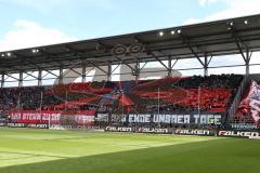 1. Bundesliga - Fußball - FC Ingolstadt 04 - FC Schalke 04 - Fans Spruchband Jubel Fahnen