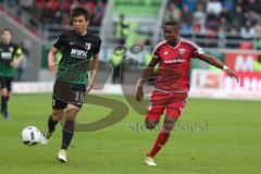 1. BL - Saison 2016/2017 - FC Ingolstadt 04 - FC Augsburg - Roger de Oliveira Bernardo (#8 FCI) - Koo Ja-Cheol #19 Augsburg - Foto: Meyer Jürgen