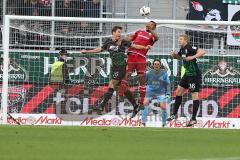 1. BL - Saison 2016/2017 - FC Ingolstadt 04 - FC Augsburg - Marvin Matip (#34 FCI) im Kopfballduell mit Janker Christoph #16 Augsburg - Foto: Meyer Jürgen