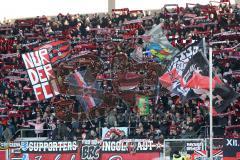 1. Bundesliga - Fußball - FC Ingolstadt 04 - FC Bayern - Fahnen Jubel Fans Spruchband