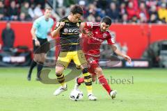 1. BL - Saison 2016/2017 - FC Ingolstadt 04 - Borussia Dortmund - Almog Cohen (#36 FCI) - Kagawa Shinji #23 Dortmund - Foto: Meyer Jürgen