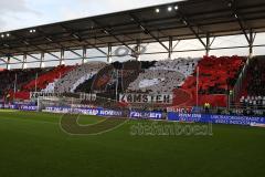 1. BL - Saison 2016/2017 - FC Ingolstadt 04 - FC Augsburg - Fans - Fankurve - choreo - Fahnen - Foto: Meyer Jürgen