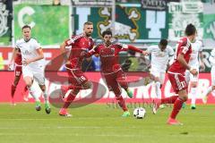 1. Bundesliga - Fußball - FC Ingolstadt 04 - Werder Bremen - Niklas Moisander (18 Bremen) Lukas Hinterseer (16, FCI) Almog Cohen (36, FCI) Darío Lezcano (11, FCI)