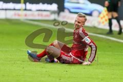 1. BL - Saison 2016/2017 - FC Ingolstadt 04 - 1.FC Köln - Florent Hadergjonaj (#33 FCI) am Boden - - Foto: Meyer Jürgen