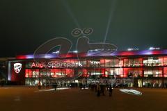 1. Bundesliga - Fußball - FC Ingolstadt 04 - SC Freiburg - Audi Sportpark Weihnachten Beleuchtung Licht Front