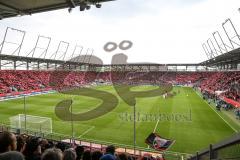 1. Bundesliga - Fußball - FC Ingolstadt 04 - Werder Bremen - Fan Choreographie alle in Rot Jubel Fahnen