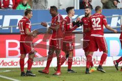 1. Bundesliga - Fußball - FC Ingolstadt 04 - RB Leipzig - Tor Jubel 1:0 Roger de Oliveira Bernardo (8, FCI) Darío Lezcano (11, FCI) Alfredo Morales (6, FCI)  Anthony Jung (3, FCI)