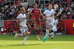 1. Bundesliga - Fußball - FC Ingolstadt 04 - TSG 1899 Hoffenheim 1:2 - Kopfballduell Kevin Vogt (TSG 22) Mathew Leckie (7, FCI) Niklas Süle (TSG 25)