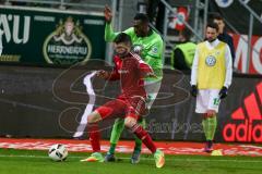 1. BL - Saison 2016/2017 - FC Ingolstadt 04 - VFL Wolfsburg - Anthony Jung (#3 FCI) - Josuha Guilavogui (23 Wolfsburg)  - Foto: Meyer Jürgen