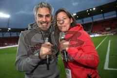 1. Bundesliga - Fußball - FC Ingolstadt 04 - Eintracht Frankfurt - 0:2 - Stadionsprecher Italo Mele und Silke von Walkhoff