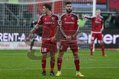 1. BL - Saison 2016/2017 - FC Ingolstadt 04 - VFL Wolfsburg - Pascal Groß (#10 FCI) - Anthony Jung (#3 FCI) - Mauer Freistoß - Foto: Meyer Jürgen