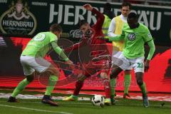 1. BL - Saison 2016/2017 - FC Ingolstadt 04 - VFL Wolfsburg - Anthony Jung (#3 FCI) - Josuha Guilavogui (23 Wolfsburg)  - Foto: Meyer Jürgen