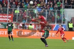 1. BL - Saison 2016/2017 - FC Ingolstadt 04 - FC Augsburg - Markus Suttner (#29 FCI) - Schmid Jonathan #11 Augsburg - Foto: Meyer Jürgen