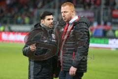 1. BL - Saison 2016/2017 - FC Ingolstadt 04 - 1.FC Köln - Maik Walpurgis (Trainer FCI) und Ovid Hajou (Co-Trainer FCI) nach dem Spiel - Foto: Meyer Jürgen