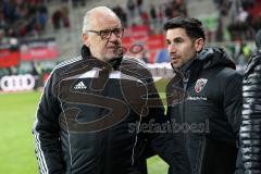 1. Bundesliga - Fußball - FC Ingolstadt 04 - 1. FC Köln - nach dem Spiel Vorsitzender des Vorstandes Peter Jackwerth (FCI) mit Co-Trainer Ovid Hajou (FCI)