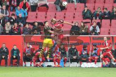 1. BL - Saison 2016/2017 - FC Ingolstadt 04 - Borussia Dortmund - Lukas Hinterseer (#16 FCI) beim Kopfball - Foto: Meyer Jürgen