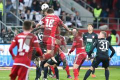 1. BL - Saison 2016/2017 - FC Ingolstadt 04 - FC Augsburg - Marvin Matip (#34 FCI) beim Kopfball - Romain Brègerie (#18 FCI) - Foto: Meyer Jürgen