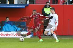 1. BL - Saison 2016/2017 - FC Ingolstadt 04 - FC Bayern München - Marcel Tisserand (#32 FCI) - Robert Lewandowski weiss FC Bayern München - Foto: Meyer Jürgen