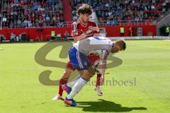 1. BL - Saison 2016/2017 - FC Ingolstadt 04 - FC Schalke 04 - Romain Brègerie (#18 FCI) - Burgstaller Guido #19 weiss Schalke 04 - Foto: Meyer Jürgen