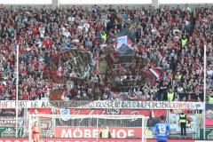 1. Bundesliga - Fußball - FC Ingolstadt 04 - SV Darmstadt 98 - Fans Jubel Fahnen Spruchband Kurve