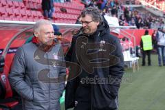 1. Bundesliga - Fußball - FC Ingolstadt 04 - FC Bayern - Vor dem Spiel Co-Trainer Hermann Gerland (Bayern) und Co-Trainer Michael Henke (FCI)