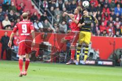 1. BL - Saison 2016/2017 - FC Ingolstadt 04 - Borussia Dortmund - Lukas Hinterseer (#16 FCI) beim Kopfball - Foto: Meyer Jürgen