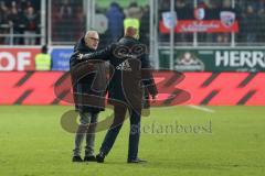 1. Bundesliga - Fußball - FC Ingolstadt 04 - RB Leipzig - Sieg 1:0 Cheftrainer Maik Walpurgis (FCI) gratuliert Jubel mit Vorsitzender des Vorstandes Peter Jackwerth (FCI)