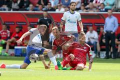 1. BL - Saison 2016/2017 - FC Ingolstadt 04 - FC Schalke 04 - Florent Hadergjonaj (#33 FCI) - Sonny Kittel (#21 FCI) - Foto: Meyer Jürgen