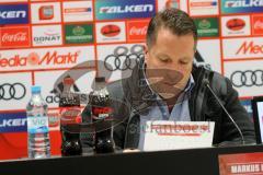 1. Bundesliga - Fußball - FC Ingolstadt 04 - FC Augsburg - Pressekonferenz nach dem Spiel Cheftrainer Markus Kauczinski (FCI)