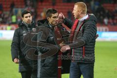 1. BL - Saison 2016/2017 - FC Ingolstadt 04 - 1.FC Köln - Maik Walpurgis (Trainer FCI) nach dem Spiel - Lezcano Farina,Dario (#37 FCI) - Foto: Meyer Jürgen