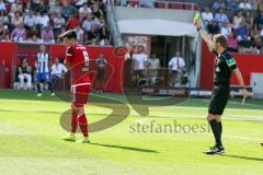 1. BL - Saison 2016/2017 - FC Ingolstadt 04 - Hertha BSC - Alfredo Morales #6 FCI) bekommt die gelbe Karte - Foto: Meyer Jürgen