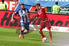 1. BL - Saison 2016/2017 - FC Ingolstadt 04 - Hertha BSC - Pascal Groß (#10 FCI) - Marvin Plattenhardt (#21 Hertha) - Foto: Meyer Jürgen