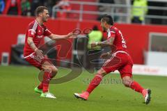 1. BL - Saison 2016/2017 - FC Ingolstadt 04 - SV Werder Bremen - Lezcano Farina,Dario (#37 FCI) trifft zum 1:0 Führungstreffer - Jubel - Pascal Groß (#10 FCI) - Foto: Meyer Jürgen