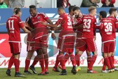 1. Bundesliga - Fußball - FC Ingolstadt 04 - RB Leipzig - Tor Jubel 1:0 Roger de Oliveira Bernardo (8, FCI) Darío Lezcano (11, FCI)