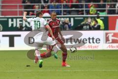 1. Bundesliga - Fußball - FC Ingolstadt 04 - Werder Bremen - Torschütze Max Kruse (10 Bremen) gegen Marcel Tisserand (32, FCI)