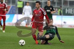 1. BL - Saison 2016/2017 - FC Ingolstadt 04 - FC Augsburg - Max Phillipp #31 Augsburg - Mathew Leckie (#7 FCI) - Foto: Meyer Jürgen