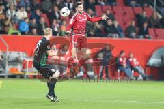 1. BL - Saison 2016/2017 - FC Ingolstadt 04 - FC Augsburg - Mathew Leckie (#7 FCI) beim Kopfball - Foto: Meyer Jürgen